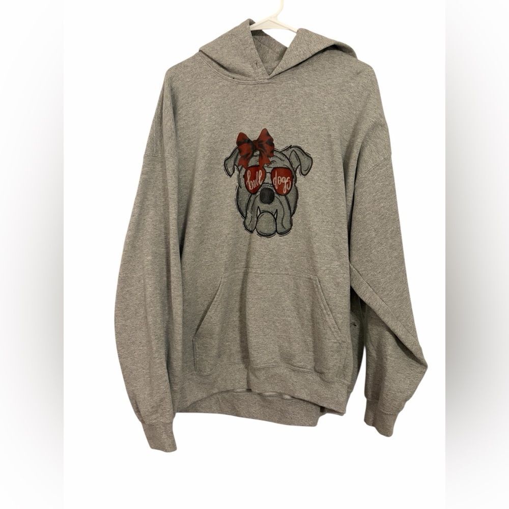 Gray Gildan Unisex XL Georgia Bulldogs Screen Printed Hoodie